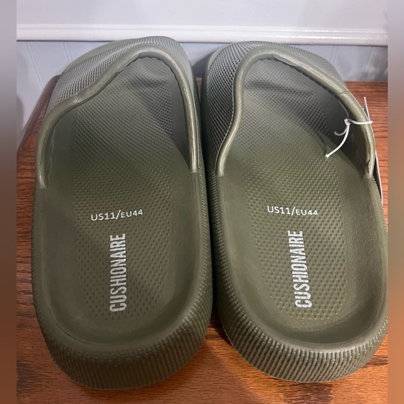 NWT-Cushionaire Men’s Olive Green Slides - Picture 4 of 6